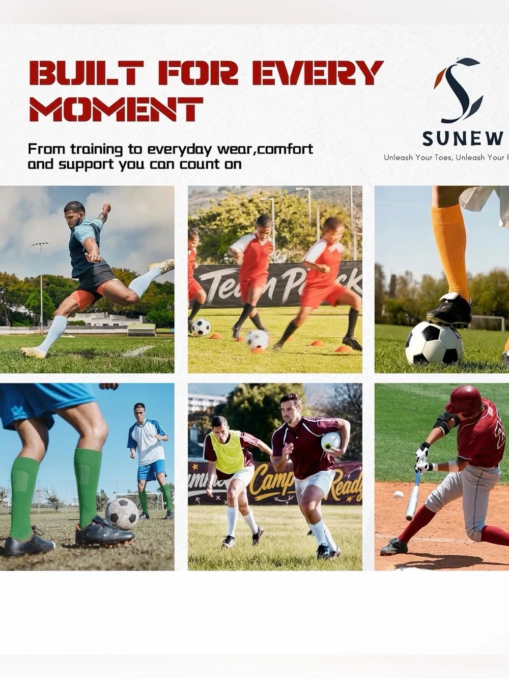 Sunew Gray Knee-High Athletic Socks - 2 Pair Size 8-12 Youth S/M